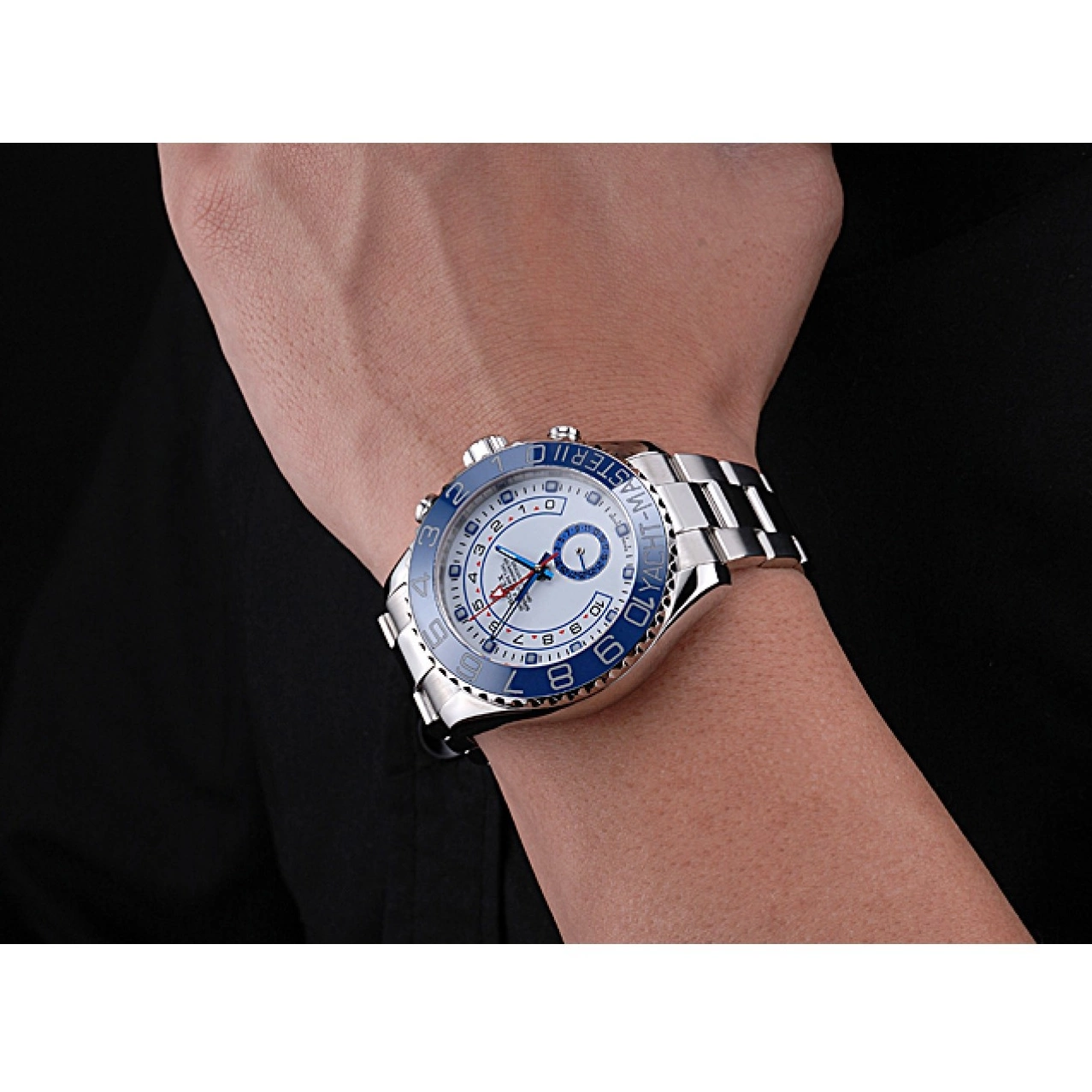 Aaa replica watch White Dial Bracelet Rolex Bezel Steel 622269 Blue Stainless Master II Yacht 0514